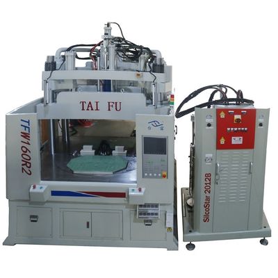 160 ตัน Low Workbench LSR ซิลิโคนตั้ง Rotary เครื่องพิมพ์ฉีด